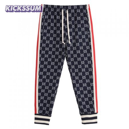 Gucci GG Jacquard Jogging Pant Blue/Ivory