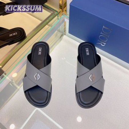 DIOR ALIAS SANDAL Dark Gray Grained Calfskin