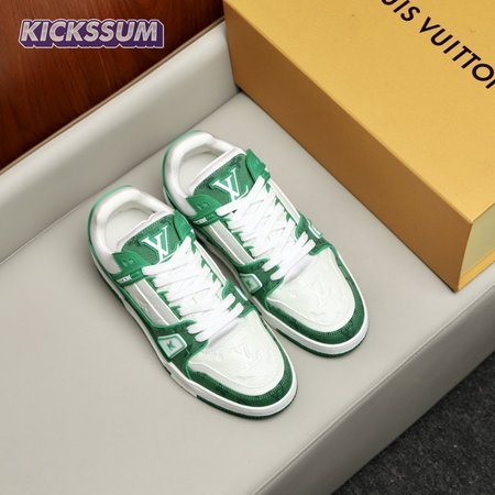 trainer low white green