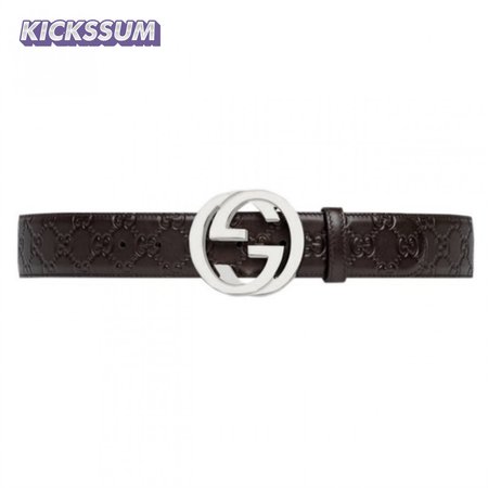 Gucci Guccissima Leather Interlocking GG Buckle Belt - BPR008