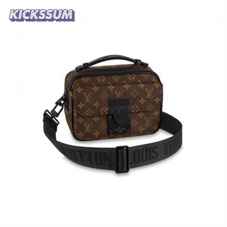 s lock messenger bag monogram macassar coated canvas - lbb05