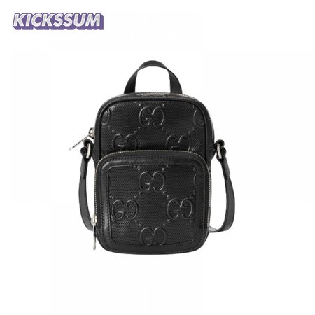 Gg Embossed Mini Bag In Black Leather GMB017