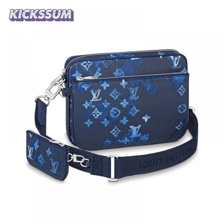 trio messenger ink watercoler cowhide leather - lmb011