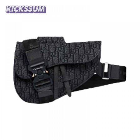 SADDLE BAG BLACK DIOR OBLIQUE JACQUARD