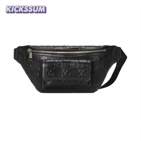 GG EMBOSSED BELT BAG IN BLACK GG EMBOSSED LEATHER - GBC14