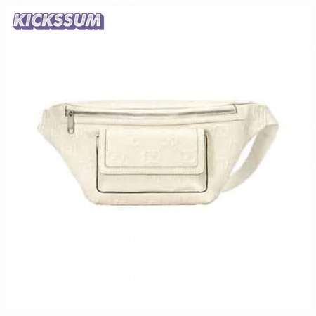 GG EMBOSSED BELT BAG IN WHITE GG EMBOSSED LEATHER - GBC13