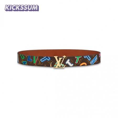 LOUIS X NBA INITIALES 40MM REVERSIBLE BELT MONOGRAM CANVAS CALF LEATHER REVERSE - B75