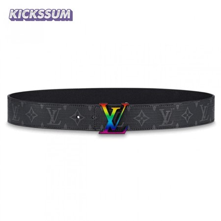 initiales reversible belt monogram eclipse taiga 40mm rainbow - b149