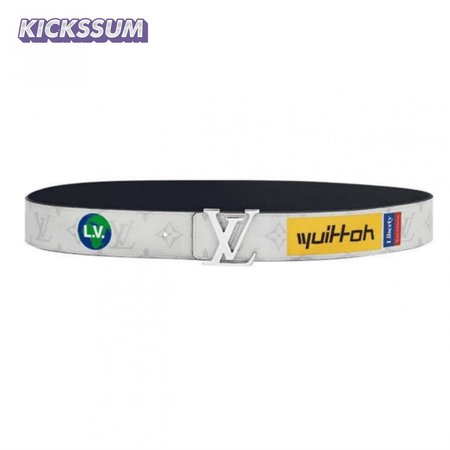 belt initiales reversible monogram logo story white - b130