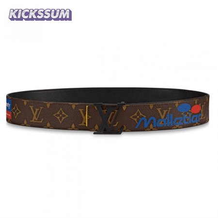 initiales belt monogram logo story 40mm brown - b129