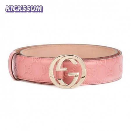 GUCCI INTERLOCKING G-BUCKLE LEATHER BELT - B2