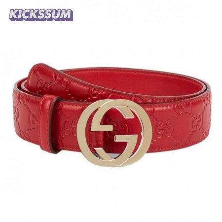 GUCCI INTERLOCKING G-BUCKLE LEATHER BELT - B3