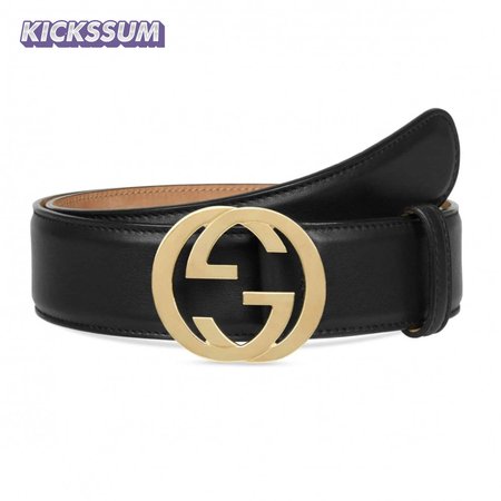 GUCCI INTERLOCKING-G LEATHER BELT - B5