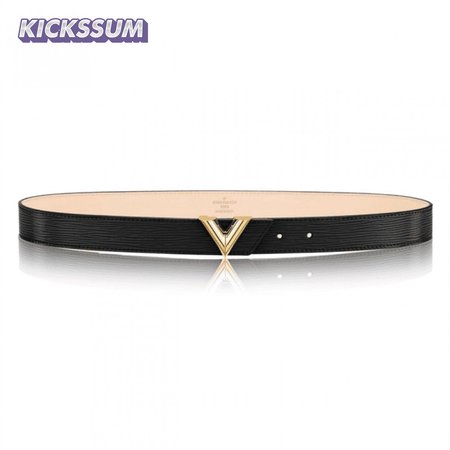 black epi leather essential v belt - b125