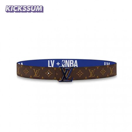 x nba 3 steps 40mm reversible monogram canvas belt - b114