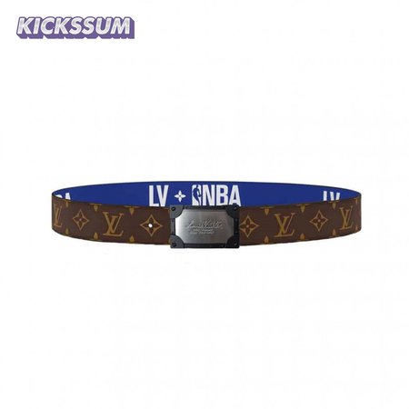 x nba 3 steps 40mm reversible monogram canvas belt - b97