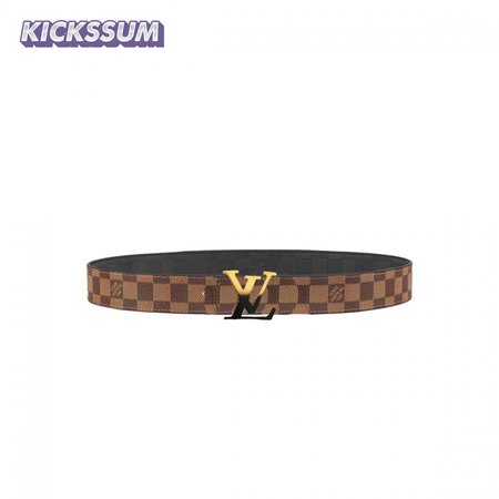 initiales 40mm reversible damier ebene canvas belt - b89