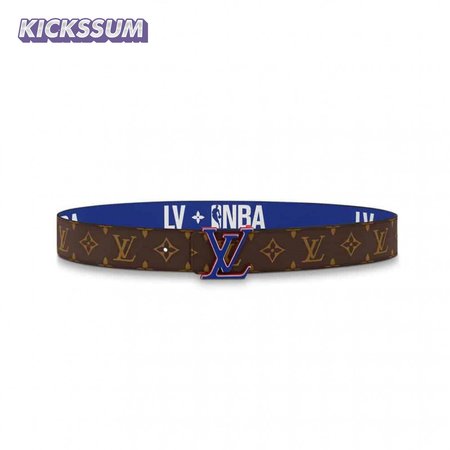 x nba 3 steps 40mm reversible monogram canvas belt - b82
