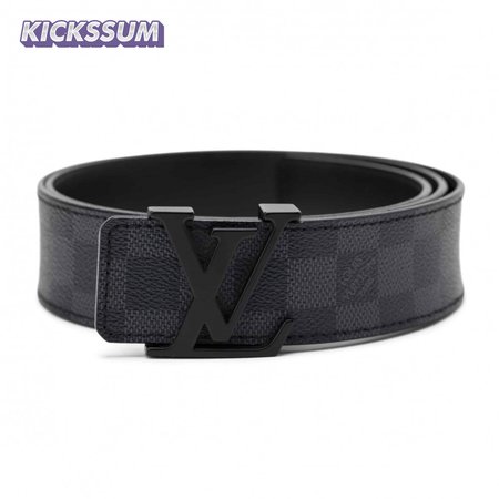 belt initiales damier graphite black grey - b30