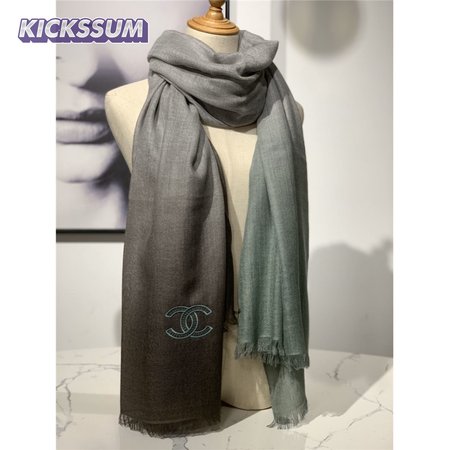 Chanel cashmere shawl dark green