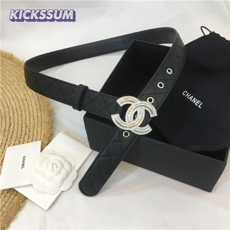 chanel logo buckle belt