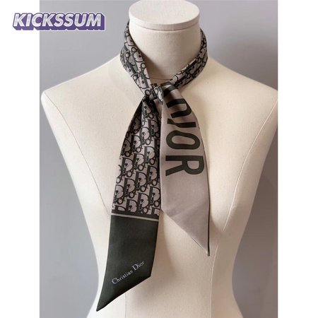 Dior letters small ribbon green