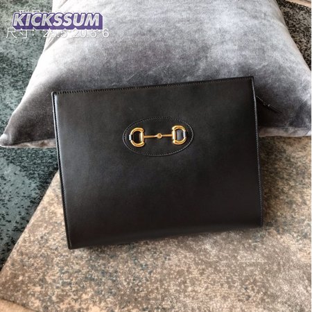 gucci 1955 Horsebit Pouch Clutch Bag black