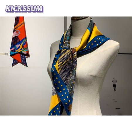 Hermes "Noble Saddle" Silk scarf yellow