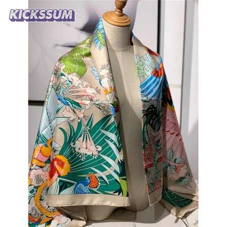 hermes ladies summer silk scarf Milk color