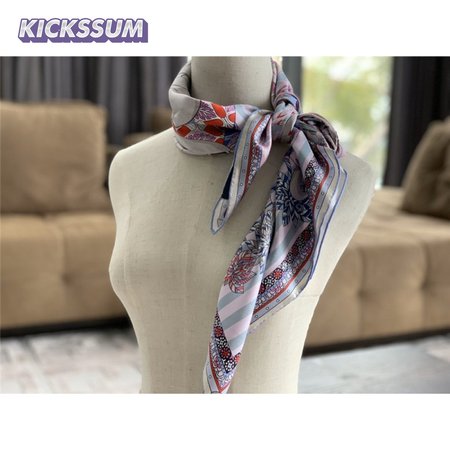 silk square scarf pink