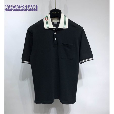 Cotton piquet polo with Interlocking G - GC40