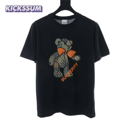 BURBERRY BOW BEAR PRINT SHORT BLACK SLEEVE