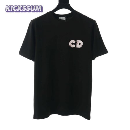 DIOR COUPLE BASKETBALL TIGHT-KNIT BLACK T-SHIRT