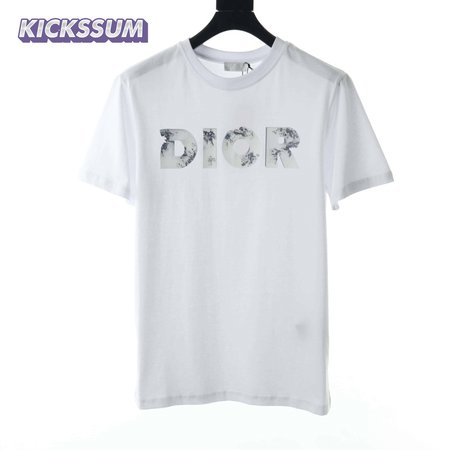 DIOR LETTER RENDERING HEAT TRANSFER LOGO T-SHIRT