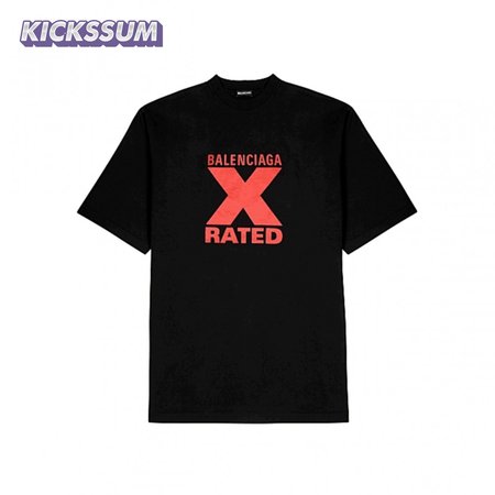 BALENCIAGA X-RATED BLACK COTTON-JERSEY T-SHIRT - BB39