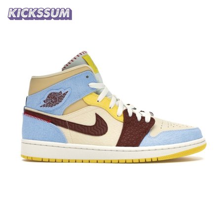 Jordan 1 Mid SE Fearless Maison Chateau Rouge Men's