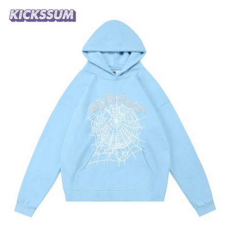 Sp5der Hoodies Light Blue