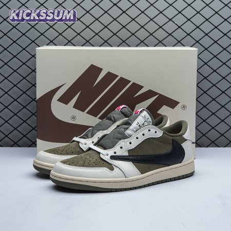 Travis Scott x Air Jordan 1 Low OG Medium Olive DM7866 200 Unisex