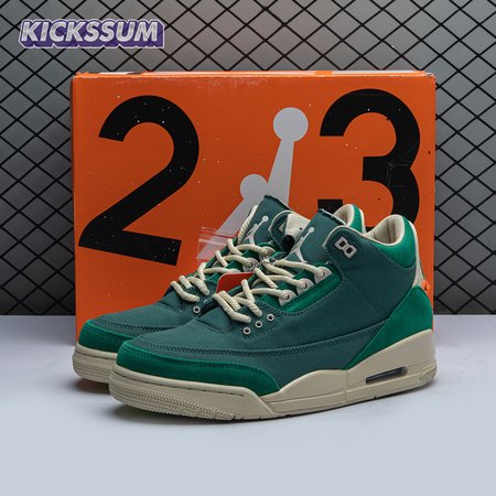 Air Jordan 3 Retro Bicoastal Black Malachite Fossil FZ7974-300 Unisex