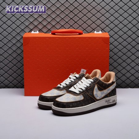 Nike Air Force 1 Low Monogram Brown Damier Azur Unisex