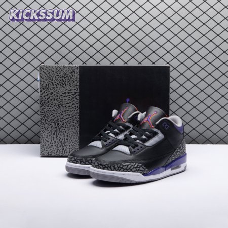 Jordan 3 Retro Black Court Purple CT8532-050 Men's