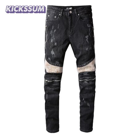 Amiri Bandanna Jeans Black / Tan