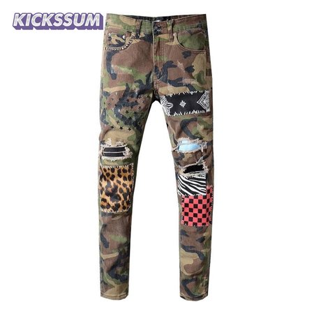 Amiri Camo Patch Jeans