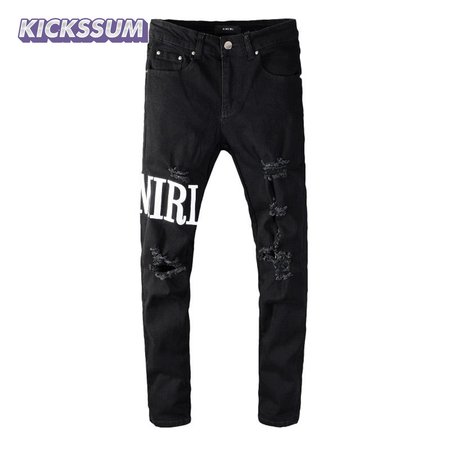 Amiri Logo Jeans Black