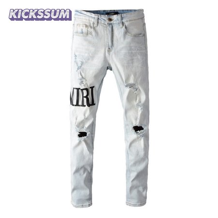 Amiri Logo Jeans White