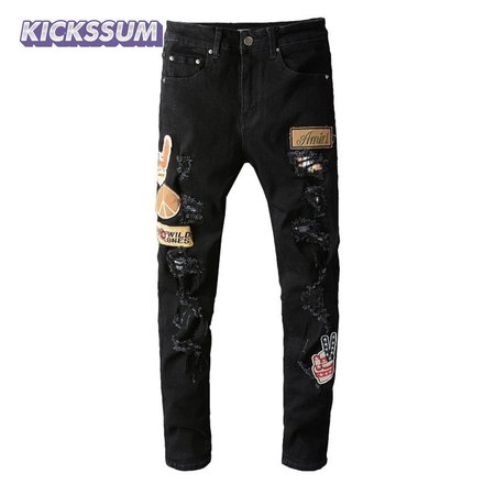 Amiri Patch Jeans Black