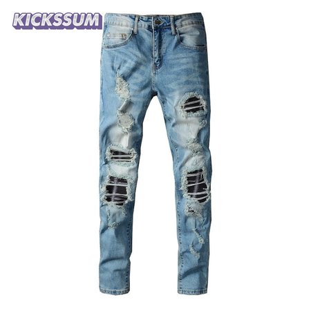 Amiri Ripped Jeans Blue / Black
