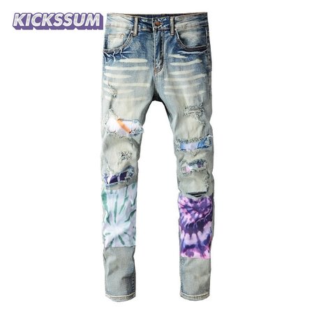 Amiri Tie-Dyed Jeans Blue / Purple