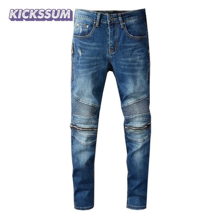 Amiri Zipper Jeans Dark Blue