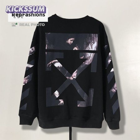 Off White Caravaggio Arrows Over Crewneck Sweatshirt